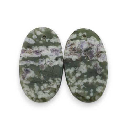 Jade peace pair of cabochons with hole 24x14 mm no P512 Jade peace pair of cabochons with hole 24x14 mm no P512