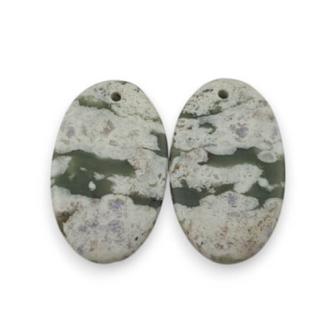 Jade peace pair of cabochons with hole 24x14 mm no P529 Jade peace pair of cabochons with hole 24x14 mm no P529