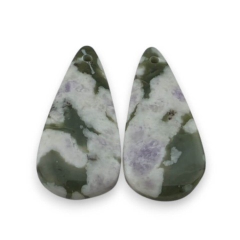 Jadeite peace pair of cabochons with hole 25x12 mm no. P511 Jadeite peace pair of cabochons with hole 25x12 mm no. P511