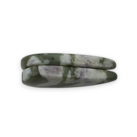 Jadeite peace pair of cabochons with hole 25x12 mm no. P511 Jadeite peace pair of cabochons with hole 25x12 mm no. P511