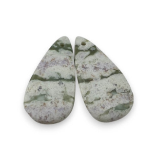 Jade peace pair of cabochons with hole 25x13 mm no P513
