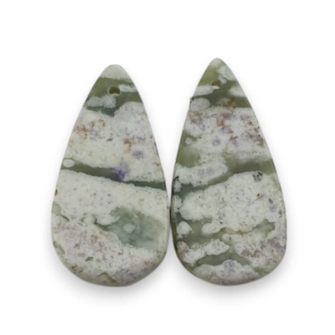 Jade peace pair of cabochons with hole 25x13 mm no P513 Jade peace pair of cabochons with hole 25x13 mm no P513