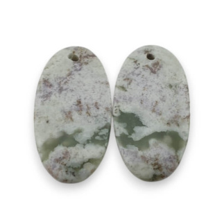 Jade peace pair of cabochons with hole 25x13 mm no P523