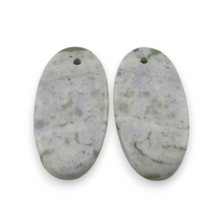 Jade peace pair of cabochons with hole 25x13 mm no P553