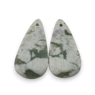 Jade peace pair of cabochons with hole 25x13 mm no P554