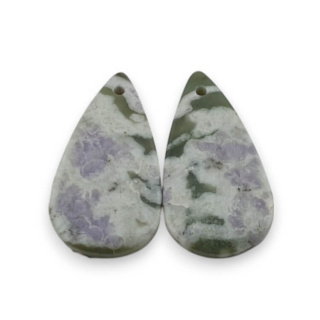 Jade peace pair of cabochons with hole 25x13 mm no P559