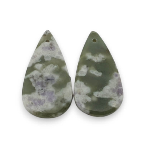 Jade peace pair of cabochons with hole 25x13 mm no. P559 Jade peace pair of cabochons with hole 25x13 mm no. P559