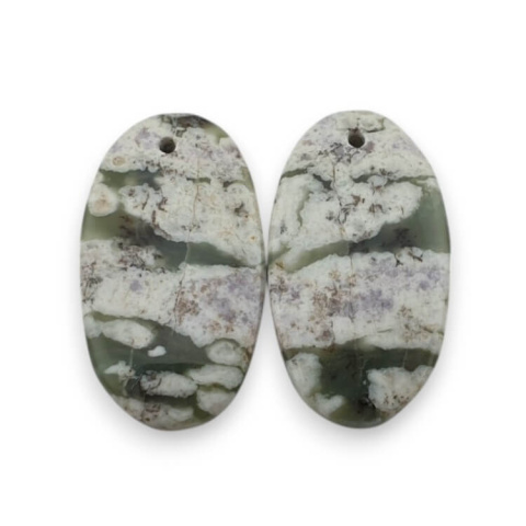 Jade peace pair of cabochons with hole 25x14 mm no P530 Jade peace pair of cabochons with hole 25x14 mm no P530