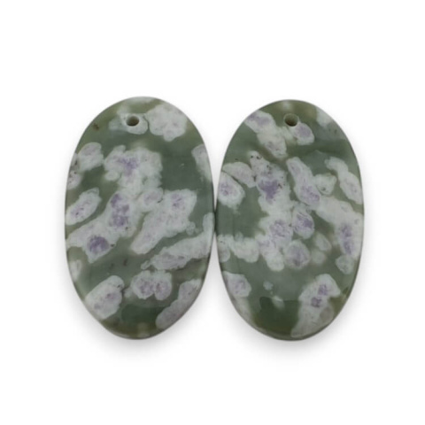 Jade peace pair of cabochons with hole 25x15 mm no P545 Jade peace pair of cabochons with hole 25x15 mm no P545