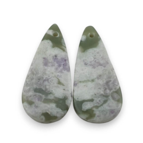 Jade peace pair of cabochons with hole 26x12 mm no P520 Jade peace pair of cabochons with hole 26x12 mm no P520
