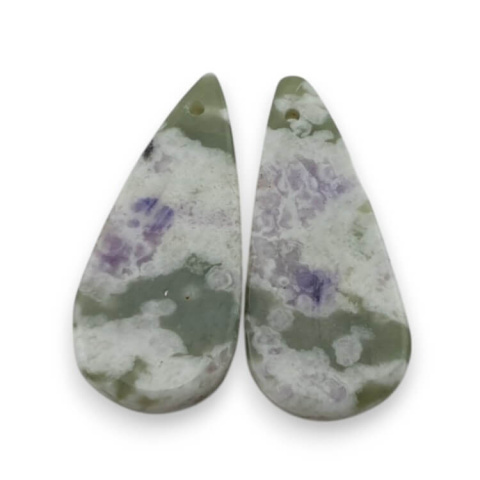 Jade peace pair of cabochons with hole 26x12 mm no P520 Jade peace pair of cabochons with hole 26x12 mm no P520