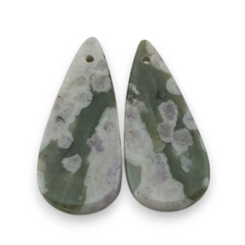 Jade peace pair of cabochons with hole 26x12 mm no P531 Jade peace pair of cabochons with hole 26x12 mm no P531