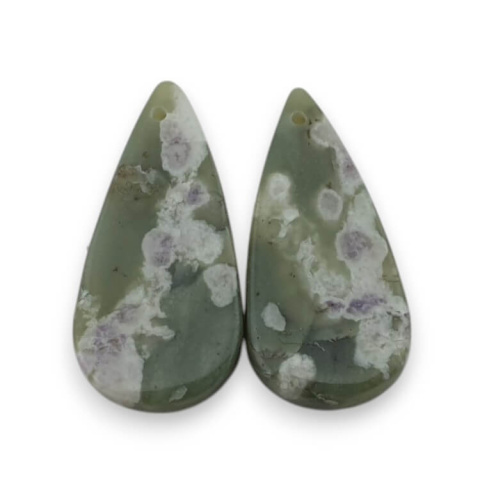 Jade peace pair of cabochons with hole 26x12 mm no P546 Jade peace pair of cabochons with hole 26x12 mm no P546