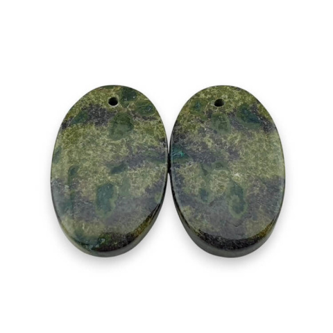 Jasper dragon's blood pair of cabochons with hole 23x15 mm no P576 Jasper dragon's blood pair of cabochons with hole 23x15 mm no P576
