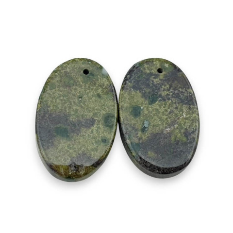 Jasper dragon's blood pair of cabochons with hole 23x15 mm no P576 Jasper dragon's blood pair of cabochons with hole 23x15 mm no P576