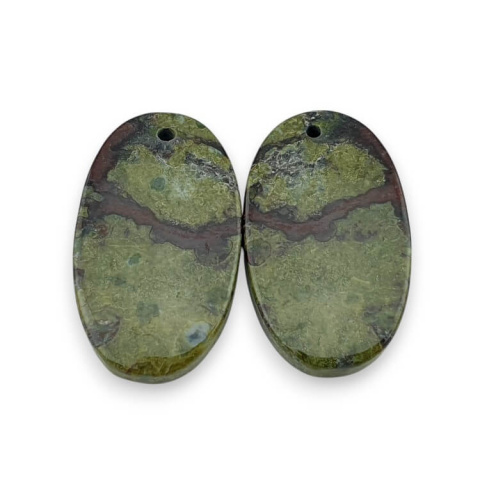 Jasper dragon's blood pair of cabochons with hole 24x14 mm no P578 Jasper dragon's blood pair of cabochons with hole 24x14 mm no P578