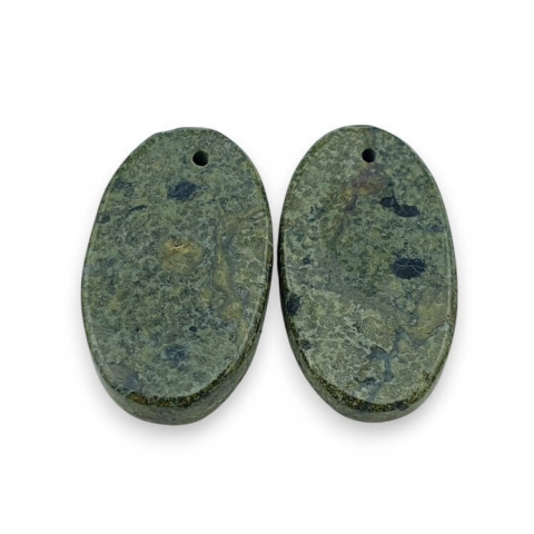 Jasper dragon's blood pair of cabochons with hole 24x14 mm no. P605 Jasper dragon's blood pair of cabochons with hole 24x14 mm no. P605