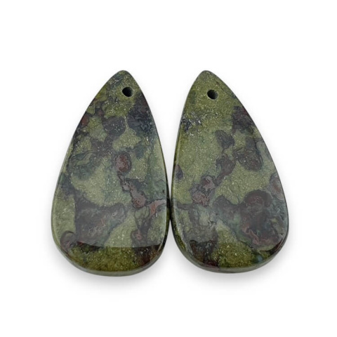 Jasper dragon's blood pair of cabochons with hole 25x13 mm no P582 Jasper dragon's blood pair of cabochons with hole 25x13 mm no P582