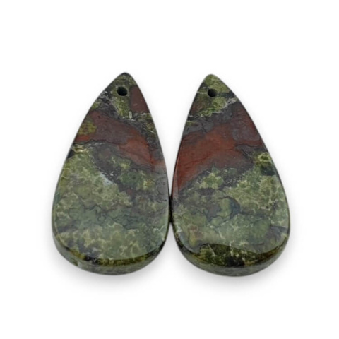 Jasper dragon's blood pair of cabochons with hole 25x13 mm no P598 Jasper dragon's blood pair of cabochons with hole 25x13 mm no P598