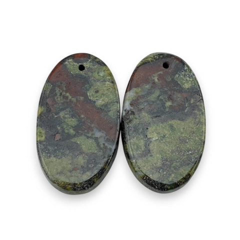Jasper dragon's blood pair of cabochons with hole 25x14 mm no P569 Jasper dragon's blood pair of cabochons with hole 25x14 mm no P569