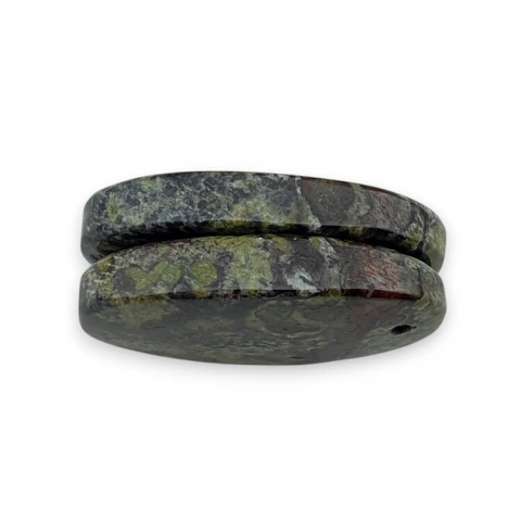 Jasper dragon's blood pair of cabochons with hole 25x14 mm no. P581 Jasper dragon's blood pair of cabochons with hole 25x14 mm no. P581