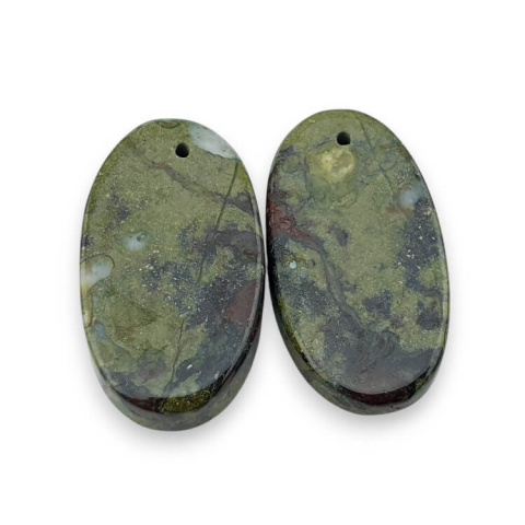 Jasper dragon's blood pair of cabochons with hole 25x14 mm no P600 Jasper dragon's blood pair of cabochons with hole 25x14 mm no P600