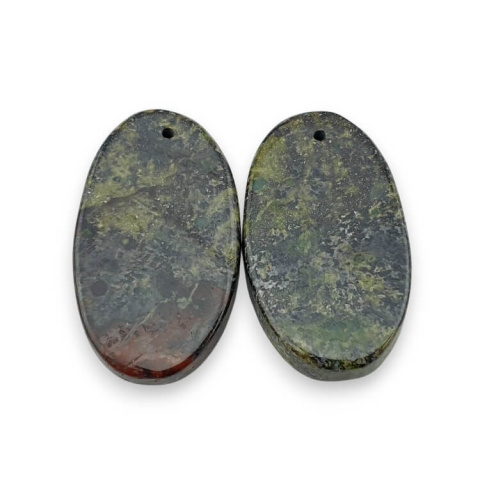 Jasper dragon's blood pair of cabochons with hole 26x15 mm no P572 Jasper dragon's blood pair of cabochons with hole 26x15 mm no P572