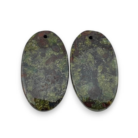 Jasper dragon's blood pair of cabochons with hole 27x15 mm no P575 Jasper dragon's blood pair of cabochons with hole 27x15 mm no P575