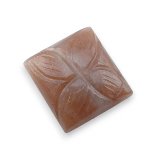 Moonstone peach cabochon carving 17x16 mm no 32