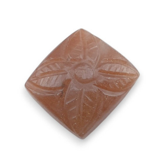 Moonstone peach cabochon carving 17x16 mm no 69