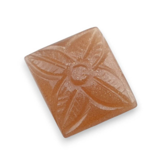 Moonstone peach cabochon carving 18x16 mm no 92