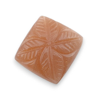 Moonstone peach cabochon carving 18x17 mm no 75