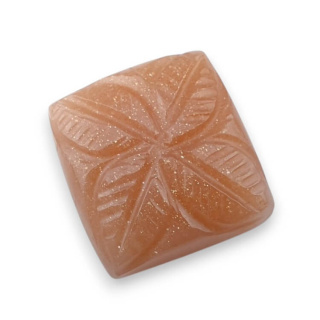 Moonstone peach cabochon carving 18x17 mm no 75