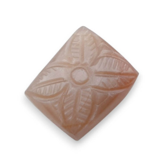 Moonstone peach cabochon carving 19x17 mm no. 68