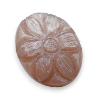 Moonstone peach cabochon carving 21x16 mm no 41