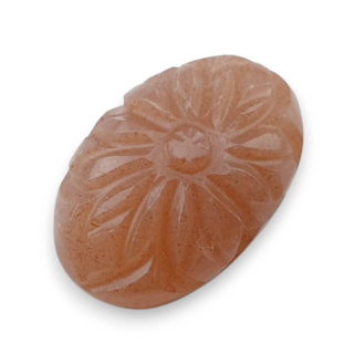 Moonstone peach cabochon carving 22x15 mm no 89