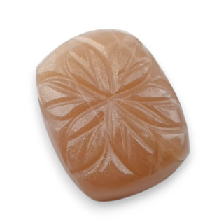 Moonstone peach cabochon carving 22x18 mm no. 88