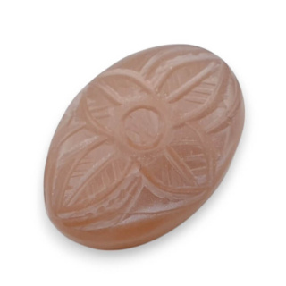Moonstone peach cabochon carving 23x16 mm no 56