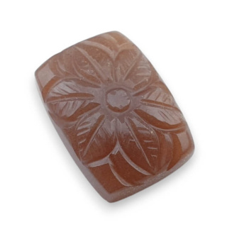 Moonstone peach cabochon carving 23x16 mm no 66