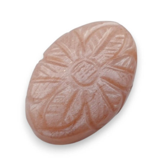 Moonstone peach cabochon carving 23x16 mm no 71