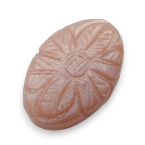 Peach moonstone carved cabochon 23x16 mm no 71