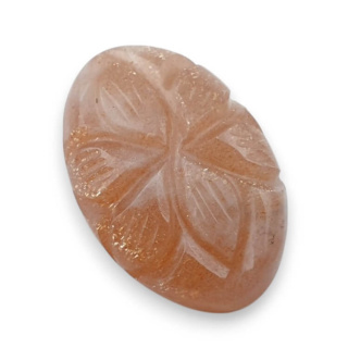 Moonstone peach cabochon carving 23x16 mm no 85