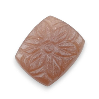 Moonstone peach cabochon carving 23x19 mm no 49