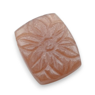 Moonstone peach cabochon carving 23x19 mm no 49