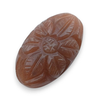 Moonstone peach cabochon carving 24x14 mm no. 46