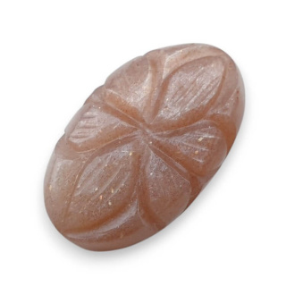 Moonstone peach cabochon carving 24x14 mm no 93