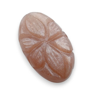 Moonstone peach cabochon carving 24x14 mm no 93