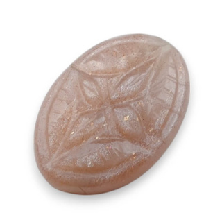 Moonstone peach cabochon carving 24x16 mm no 60
