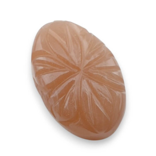 Moonstone peach cabochon carving 24x16 mm no 78