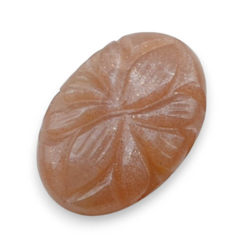 Peach moonstone carved cabochon 24x17 mm no 97